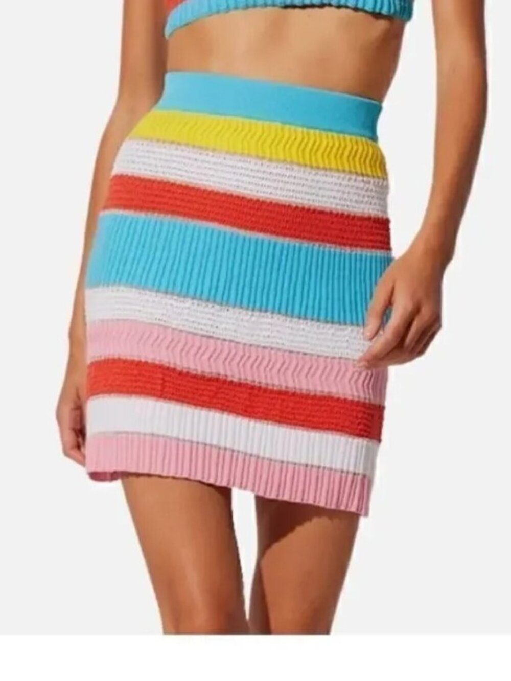 Solid & Striped Anthropologie Rosie Mini Skirt Sz L Knit Colorful Beach Summer